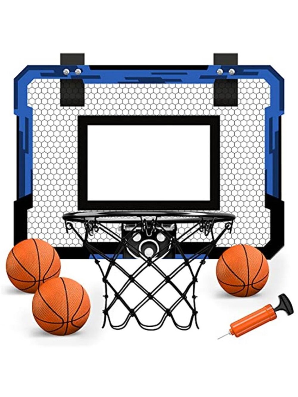 Mini Basketball Hoop, Over The Door Indoor, with 3 Balls/Inflator